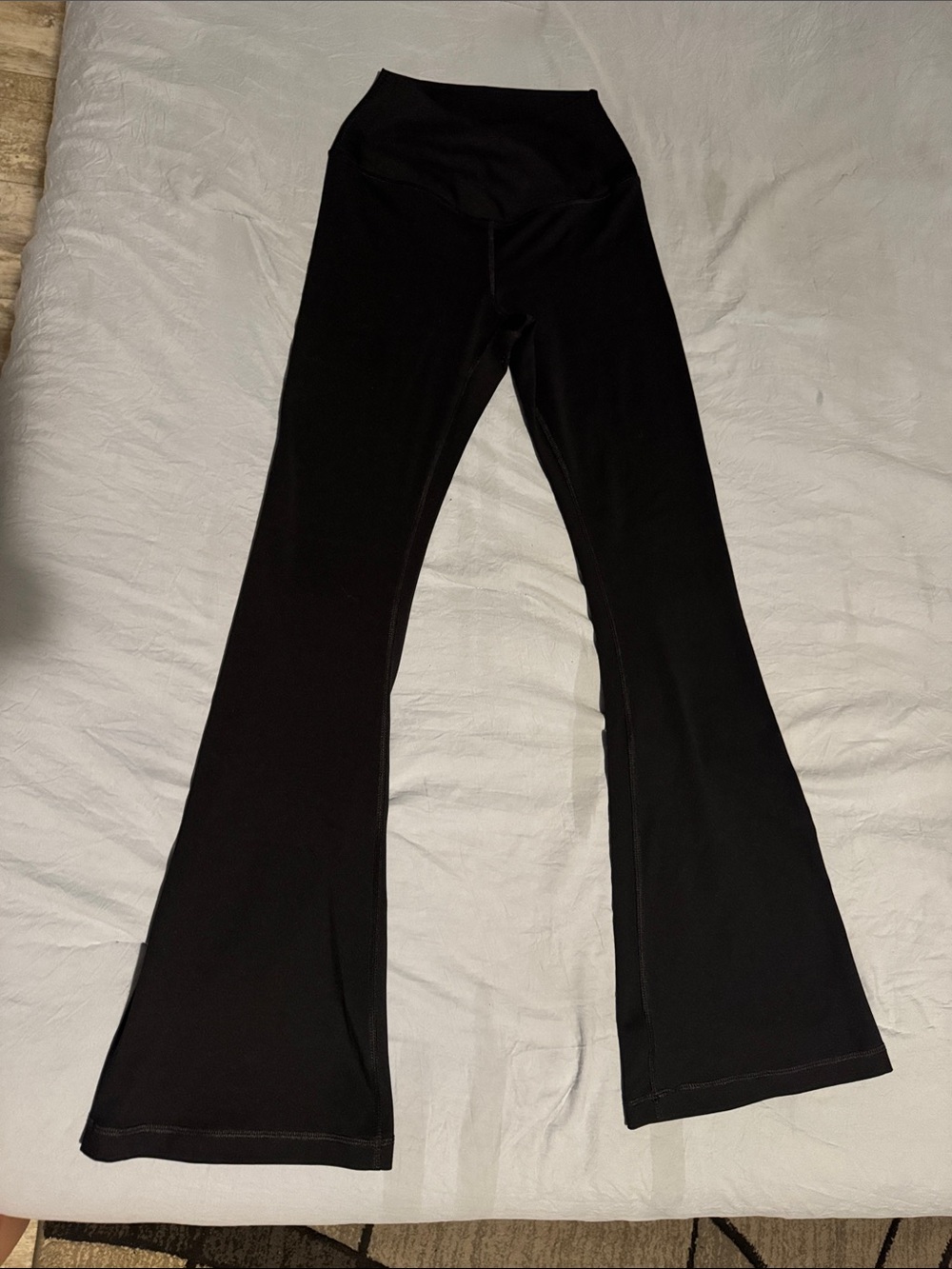 Black Flared High-Waist Yoga Pants